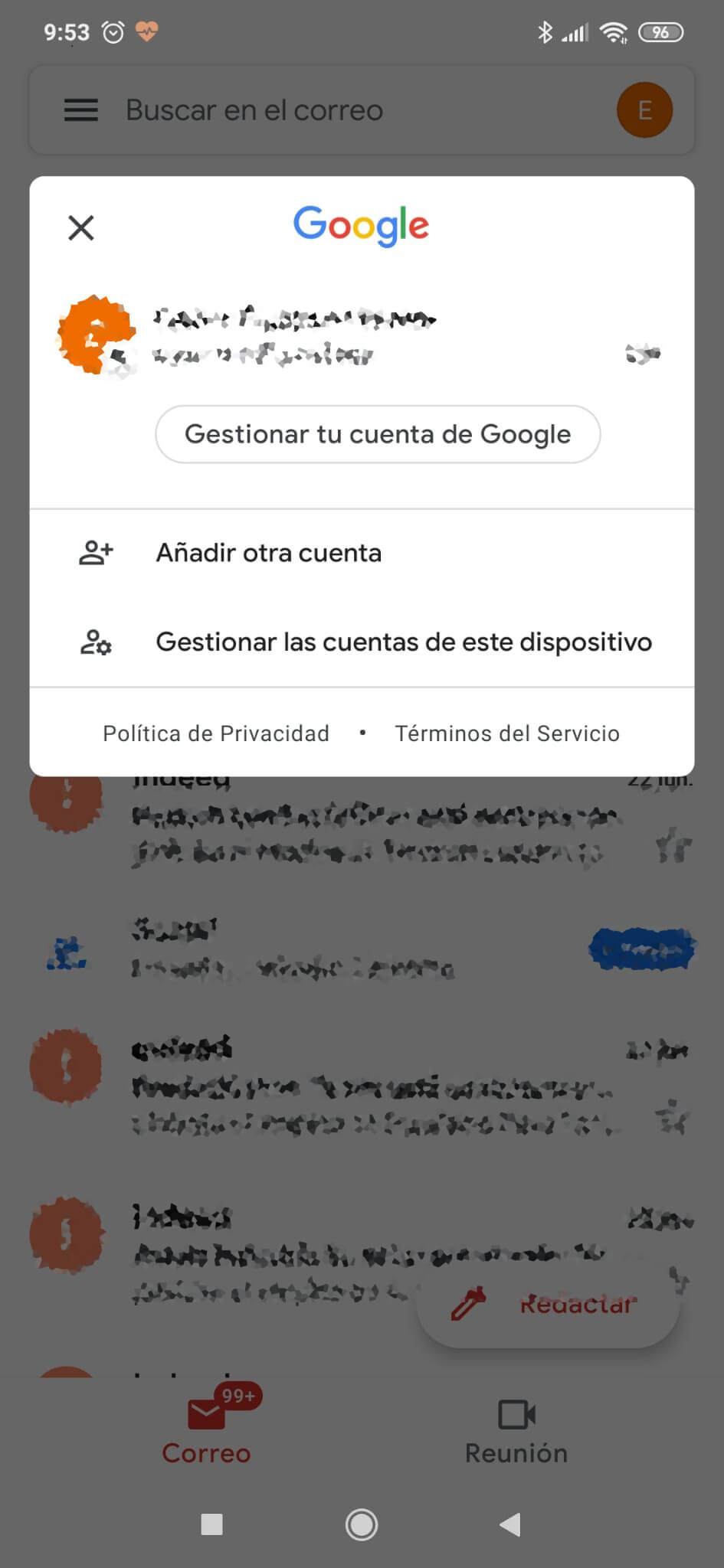 añadir cuenta en Gmail en Xiaomi